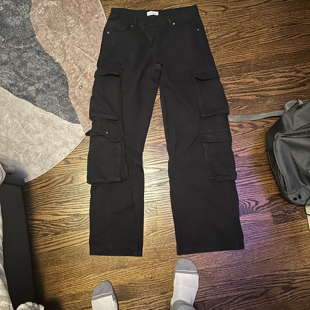 Black Cargo Pants with Relaxed Fit